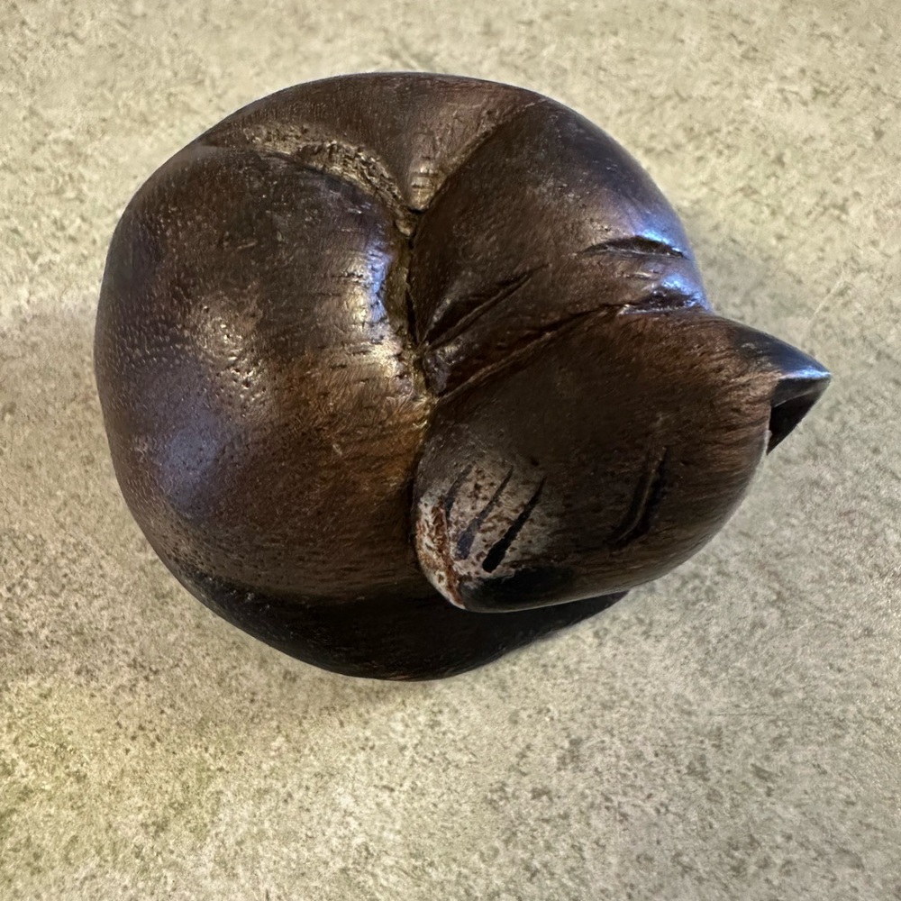 Wooden Cat Figurine